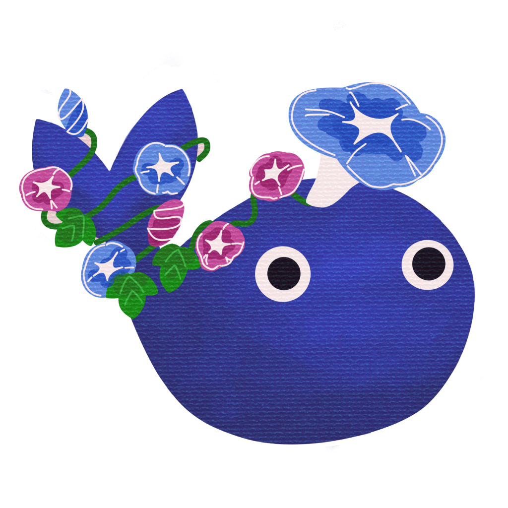 flower whale character png
